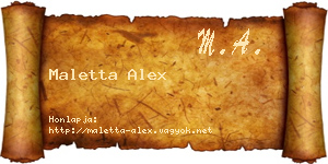 Maletta Alex névjegykártya